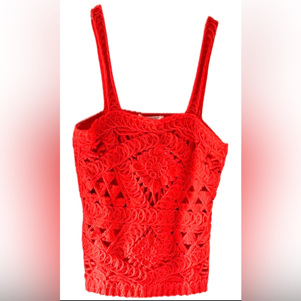 Red Lace Sleeveless Top